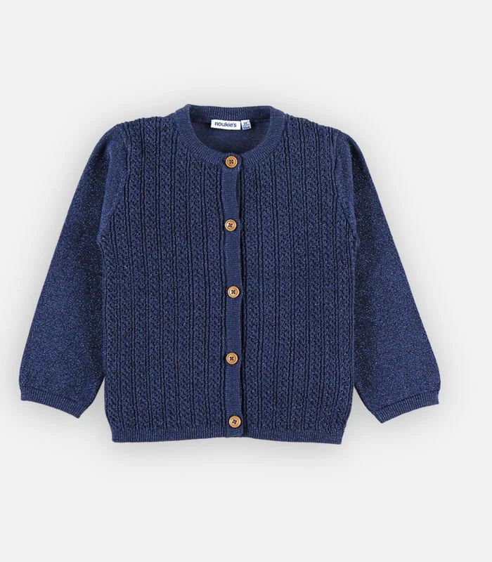 Gebreid Lurex Vestje, Donkerblauw 5 Gebreid Lurex Vestje, Donkerblauw - Afbeelding 5