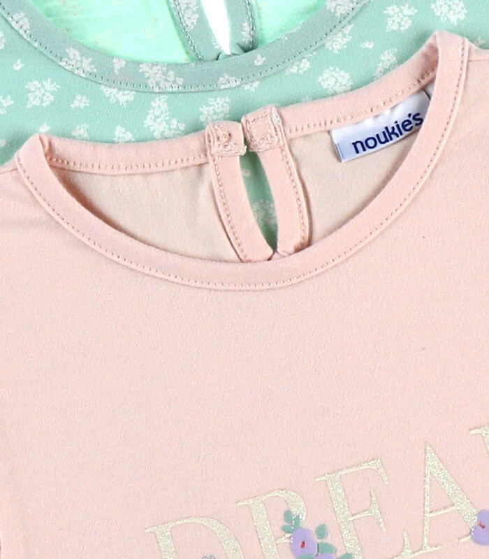 Set Met BIO Katoenen T-shirt, Lichtroos/watergroen 5 Set Met BIO Katoenen T-shirt, Lichtroos/watergroen - Afbeelding 5