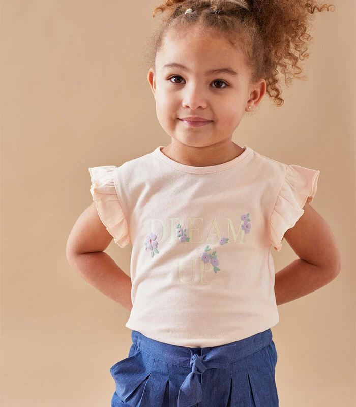 Set Met BIO Katoenen T-shirt, Lichtroos/watergroen 2 Set Met BIO Katoenen T-shirt, Lichtroos/watergroen - Afbeelding 2