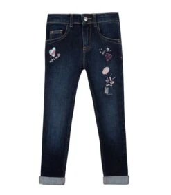 Slim Fit Jeans Met Geborduurde Motieven