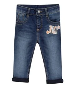 Denim Broek Met Badge