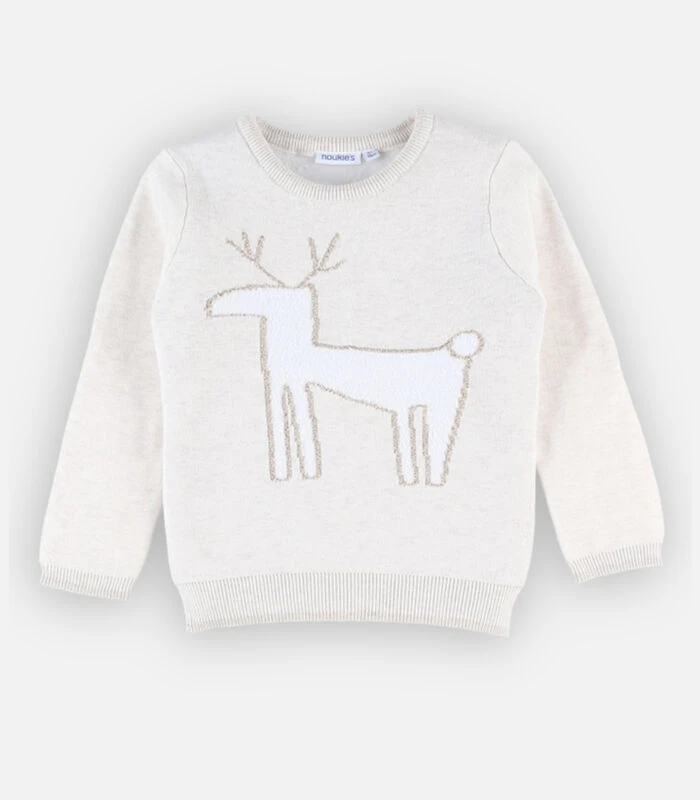 Gebreide Kerst Trui, Ecru 1 Gebreide Kerst Trui, Ecru