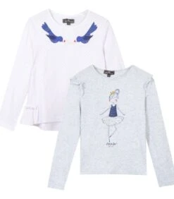 Set Van 2 Oeko-Tex T-shirts Met Lange Mouwen En Opdruk