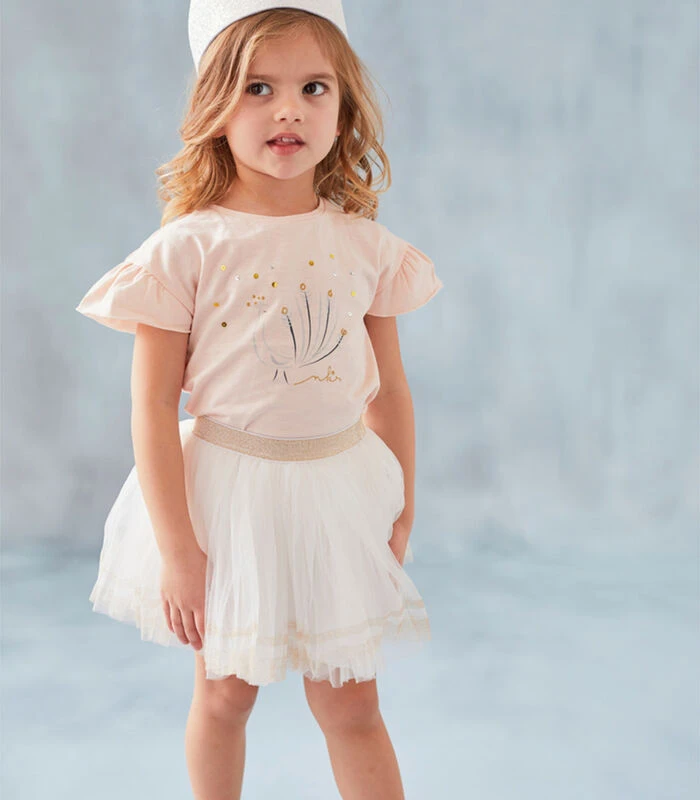 Roze T-shirt Met Korte Mouwen En Lovertjes 2 Roze T-shirt Met Korte Mouwen En Lovertjes - Afbeelding 2