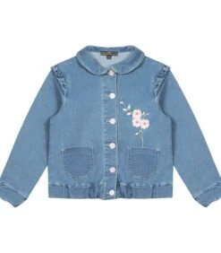 Denim Jas Met Ronde Kraag