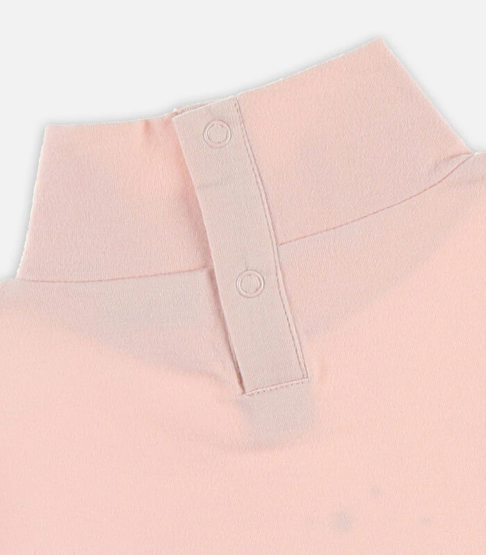 Bio Katoenen Eenhoorn T-shirt Met Rolkraag, Lichtroos 3 Bio Katoenen Eenhoorn T-shirt Met Rolkraag, Lichtroos - Afbeelding 3