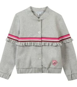 Knoopjessweater Met Glanzende Netstof Ruches