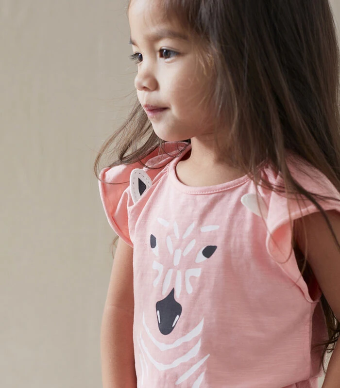 Roze T-shirt Met Korte Mouwen 2 Roze T-shirt Met Korte Mouwen - Afbeelding 2