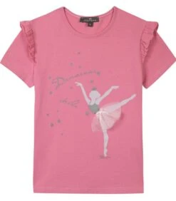 Oeko-Tex T-shirt Met Korte Mouwen En Ballerina-opdruk