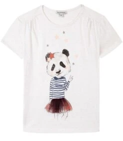 Oeko-Tex T-shirt Met Korte Mouwen En Pandamotief
