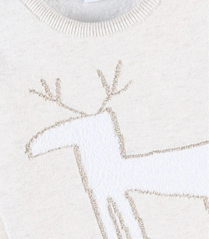 Gebreide Kerst Trui, Ecru 3 Gebreide Kerst Trui, Ecru - Afbeelding 3