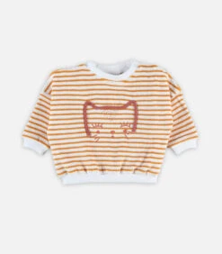 Gele Sweater Uit Spons Met Streepjes