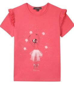 Oeko-Tex T-shirt Met Korte Mouwen En Ballerina-patroon