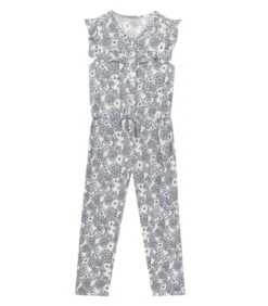 Bedrukte Lange Jumpsuit Met Ruches