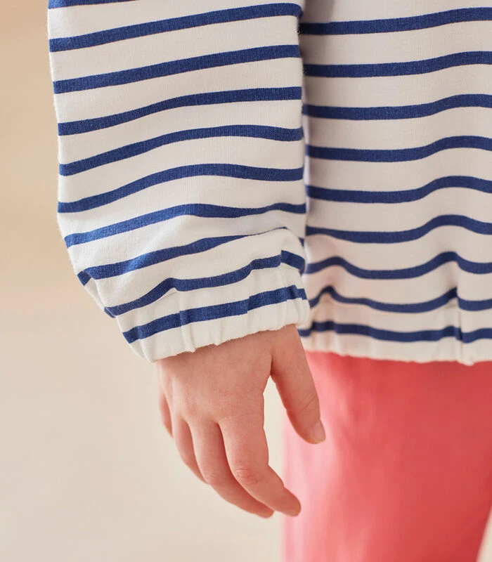 Gestreepte Sweater Uit French Terry, Donkerblauw/ecru 2 Gestreepte Sweater Uit French Terry, Donkerblauw/ecru - Afbeelding 2