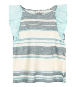 Gestreept T-shirt Met Ruches