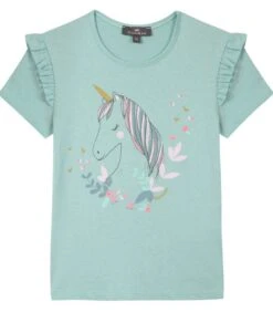 Oeko-Tex T-shirt Met Korte Mouwen En Eenhoornmotief