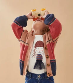 Gebreide Cardigan, Driekleurig