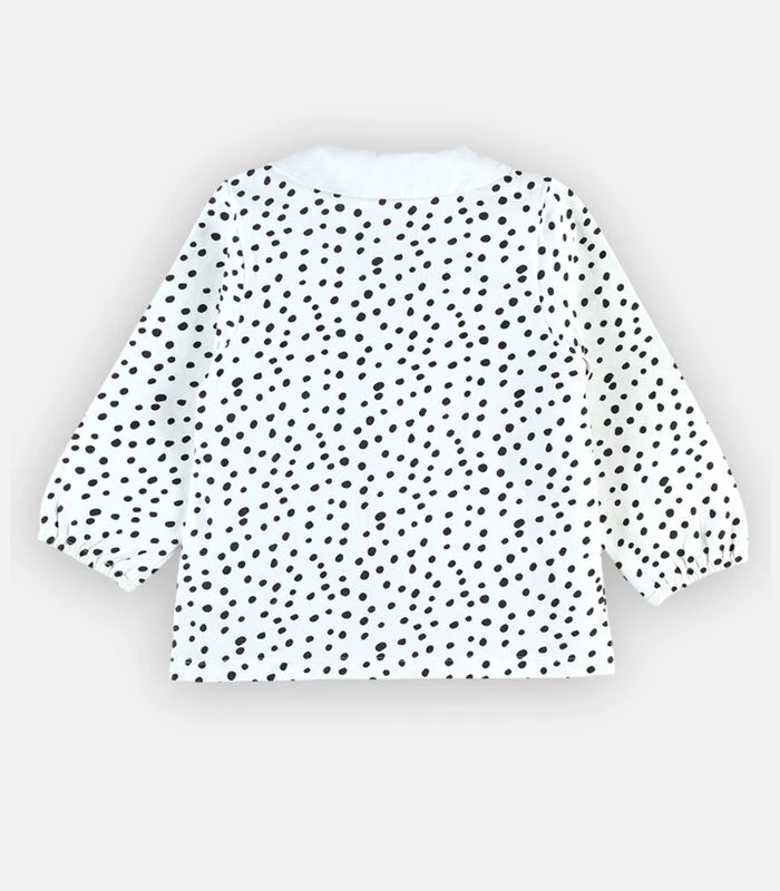 Blouse Met Stipjes, Wit 4 Blouse Met Stipjes, Wit - Afbeelding 4