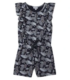 Geruffelde Printed Mesh Playsuit