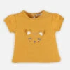Geel T-shirt Met Korte Mouwen En Kat