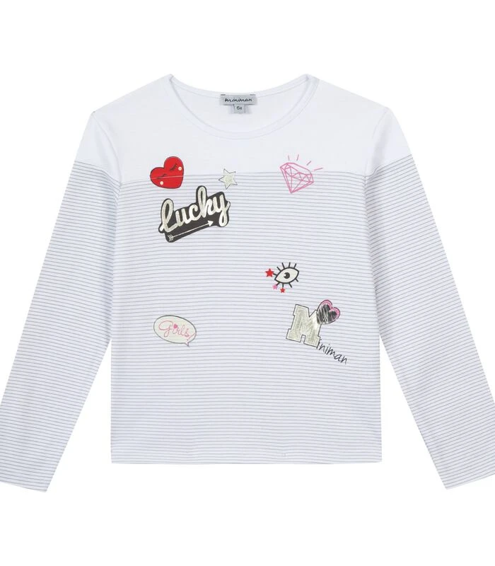 Oeko-Tex Gestreept T-shirt Met Lange Mouwen En Patroon 1 Oeko-Tex Gestreept T-shirt Met Lange Mouwen En Patroon