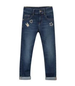 Slim Fit Jeans Met Geborduurde Badges