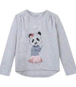 T-shirt Met Lange Mouwen En Panda-print