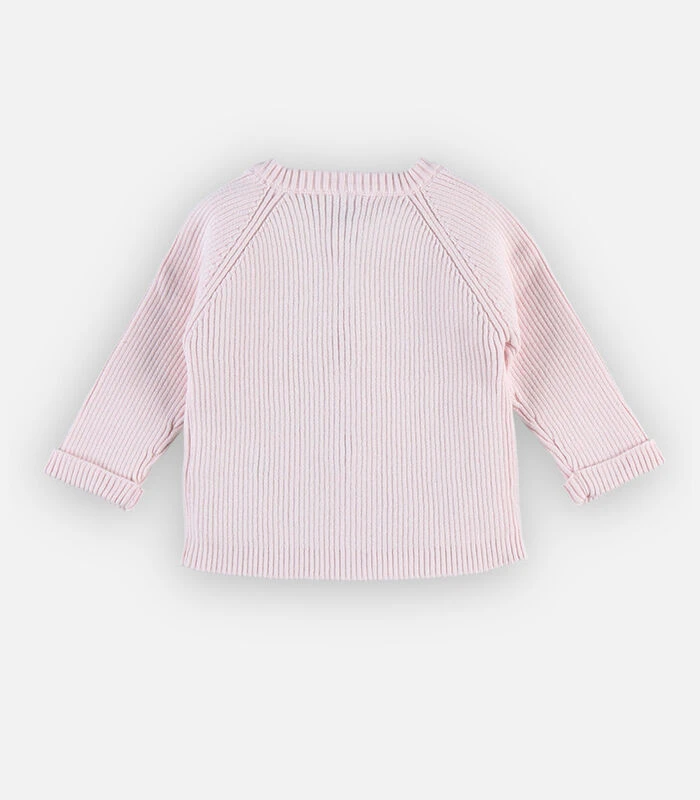 Gebreide Cardigan, Lichtroos 4 Gebreide Cardigan, Lichtroos - Afbeelding 4