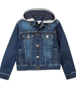Denim Jas Met Afneembare Capuchon
