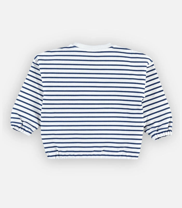 Gestreepte Sweater Uit French Terry, Donkerblauw/ecru 3 Gestreepte Sweater Uit French Terry, Donkerblauw/ecru - Afbeelding 3