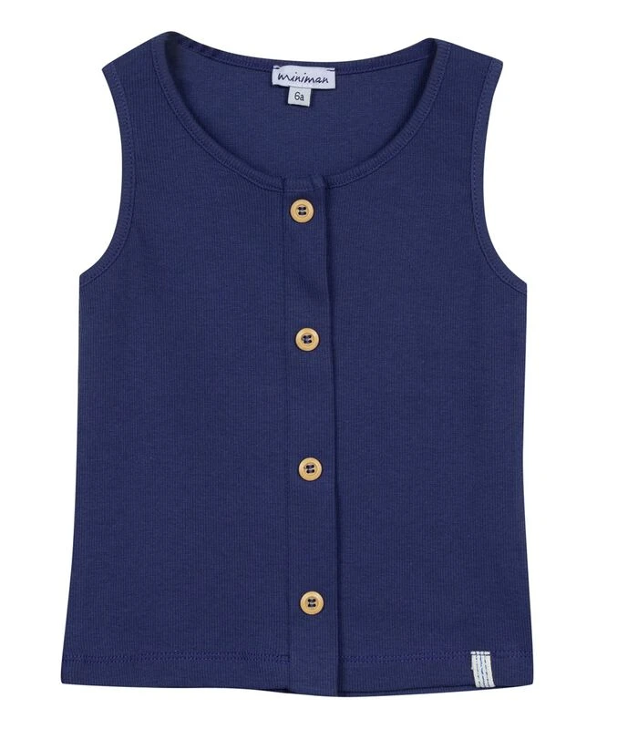 Geribde Tank Top Met Knopen Vooraan 1 Geribde Tank Top Met Knopen Vooraan