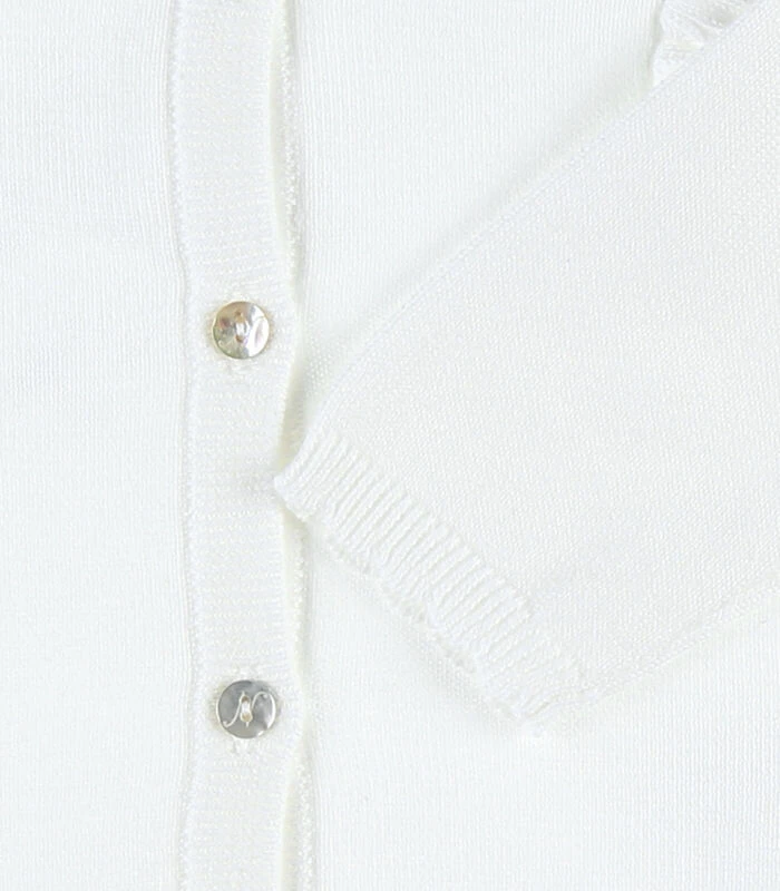 Bio Fijngebreide Cardigan, Ecru 4 Bio Fijngebreide Cardigan, Ecru - Afbeelding 4