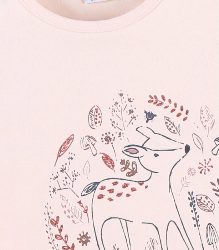 T-shirt Met Lange Mouwen En Bambi Print, Lichtroos 3 T-shirt Met Lange Mouwen En Bambi Print, Lichtroos - Afbeelding 3