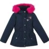 Hooded Parka Met Imitatiebont Met Badges