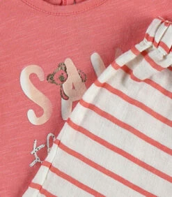 Bio Katoenen T-shirt + Short Set, Koraal -NAME IT || ADIDAS || LE TEMPS DES CERISES Verkoop b32caf2a078d440b87bba4b7750cb6ed