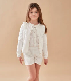 Bio Fijngebreide Cardigan, Ecru