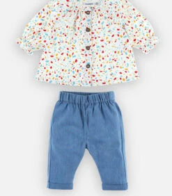 Bedrukte Bloes + Denim Jegging Set, Ecru 7 Bedrukte Bloes + Denim Jegging Set, Ecru -NAME IT || ADIDAS || LE TEMPS DES CERISES Verkoop b6b7304891a5490ea87caa11f92b621b