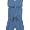 Licht Denim Jumpsuit Met Kleine Volant