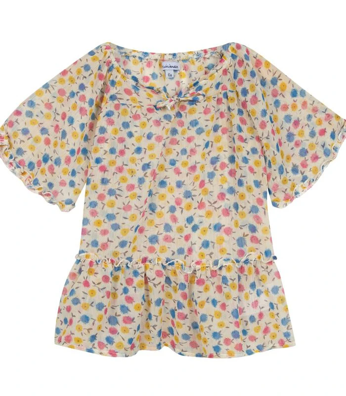 Veelkleurig Bedrukte Blouse Met Korte Mouwen 1 Veelkleurig Bedrukte Blouse Met Korte Mouwen