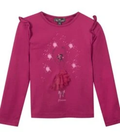 T-shirt Met Lange Mouwen En Balletdanseresmotief