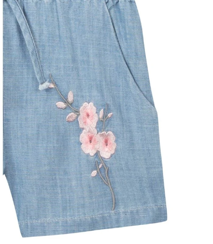 Lichtgewicht Denim Jumpsuit Met Grote Peter Pan Kraag 4 Lichtgewicht Denim Jumpsuit Met Grote Peter Pan Kraag - Afbeelding 4