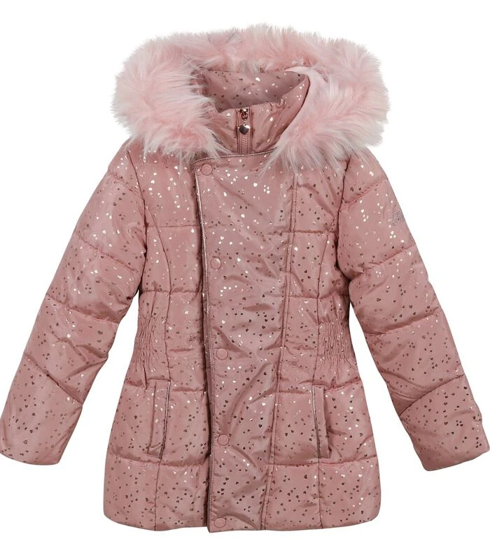 Bedrukt Donsjack Met Capuchon En Imitatiebont 1 Bedrukt Donsjack Met Capuchon En Imitatiebont