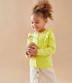 Fijngebreide Cardigan, Limoen