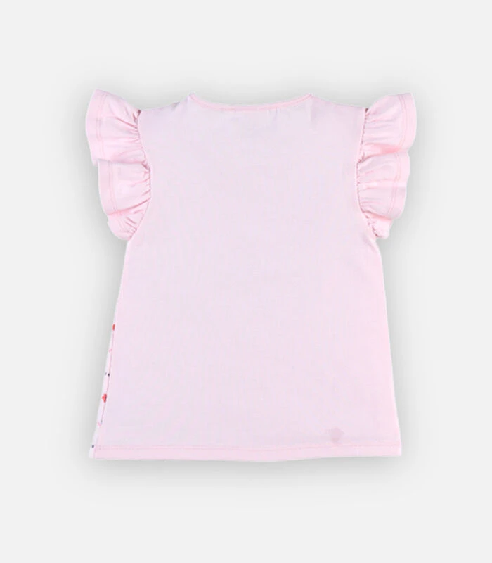 Bio Katoenen T-shirt Met Prints, Lichtroos 2 Bio Katoenen T-shirt Met Prints, Lichtroos - Afbeelding 2