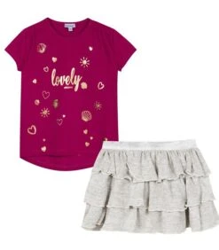 2-delige T-shirt En Rok Set