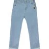 Washed Mom Cut Jeans Met Elastiek In De Taille