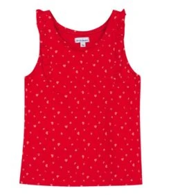 Bedrukte Tank Top Met Ruches