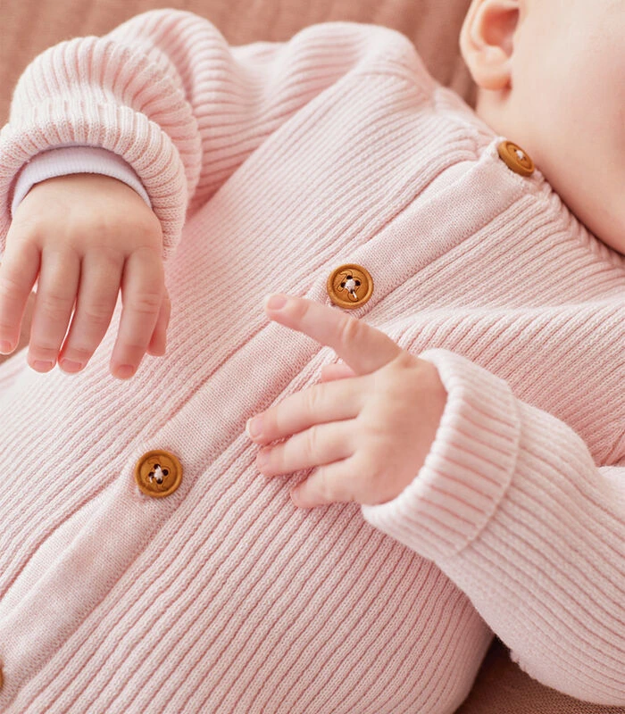 Gebreide Cardigan, Lichtroos 2 Gebreide Cardigan, Lichtroos - Afbeelding 2