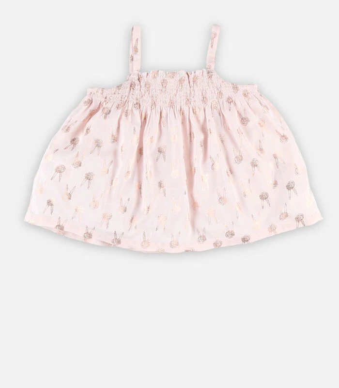 Roze Bloes En Denim Short Set 2 Roze Bloes En Denim Short Set - Afbeelding 2